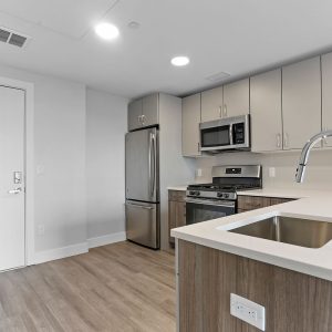 Empty model unit's kitchen