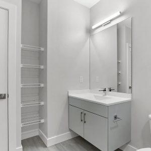 Model unit empty bathroom